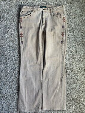 Ralph Lauren Beige Embroidered Women's Jeans